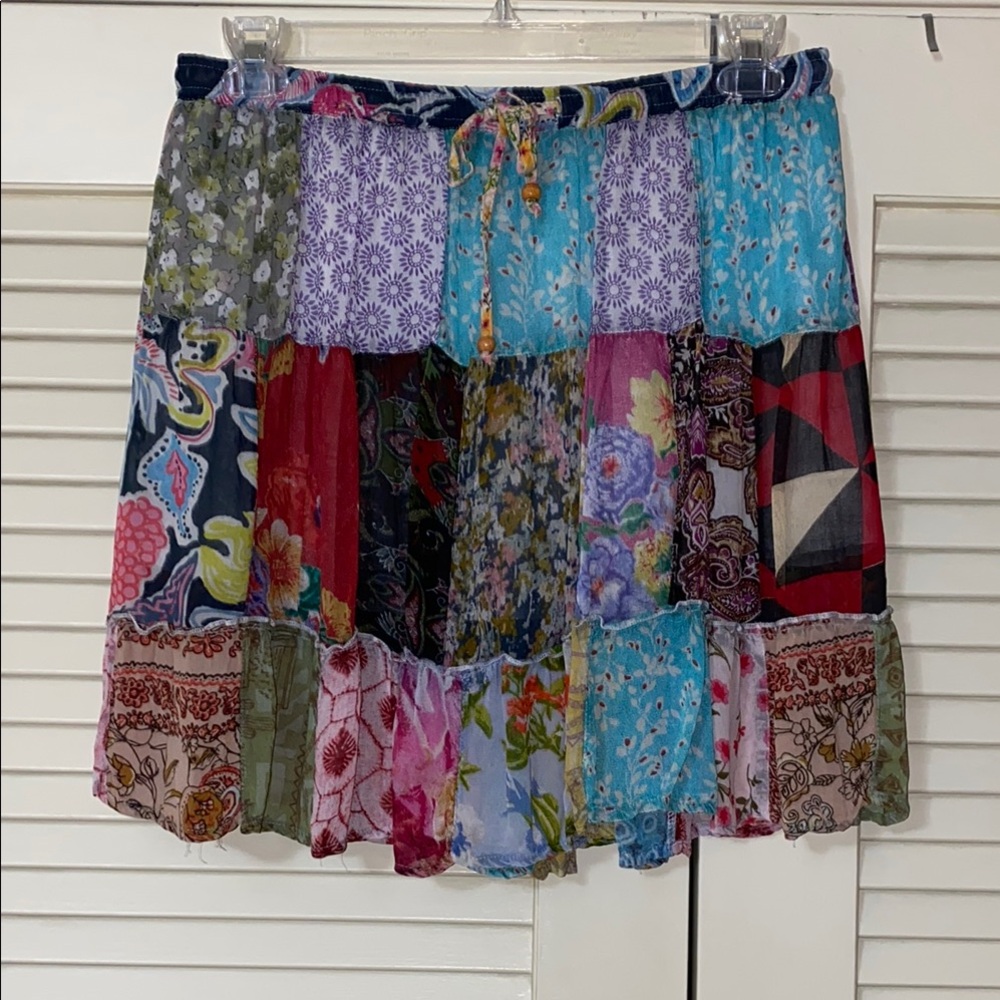 Patchwork Floral Skirt - Multicolor